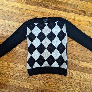 Banana Republic preppy style argyle cashmere sweater size S